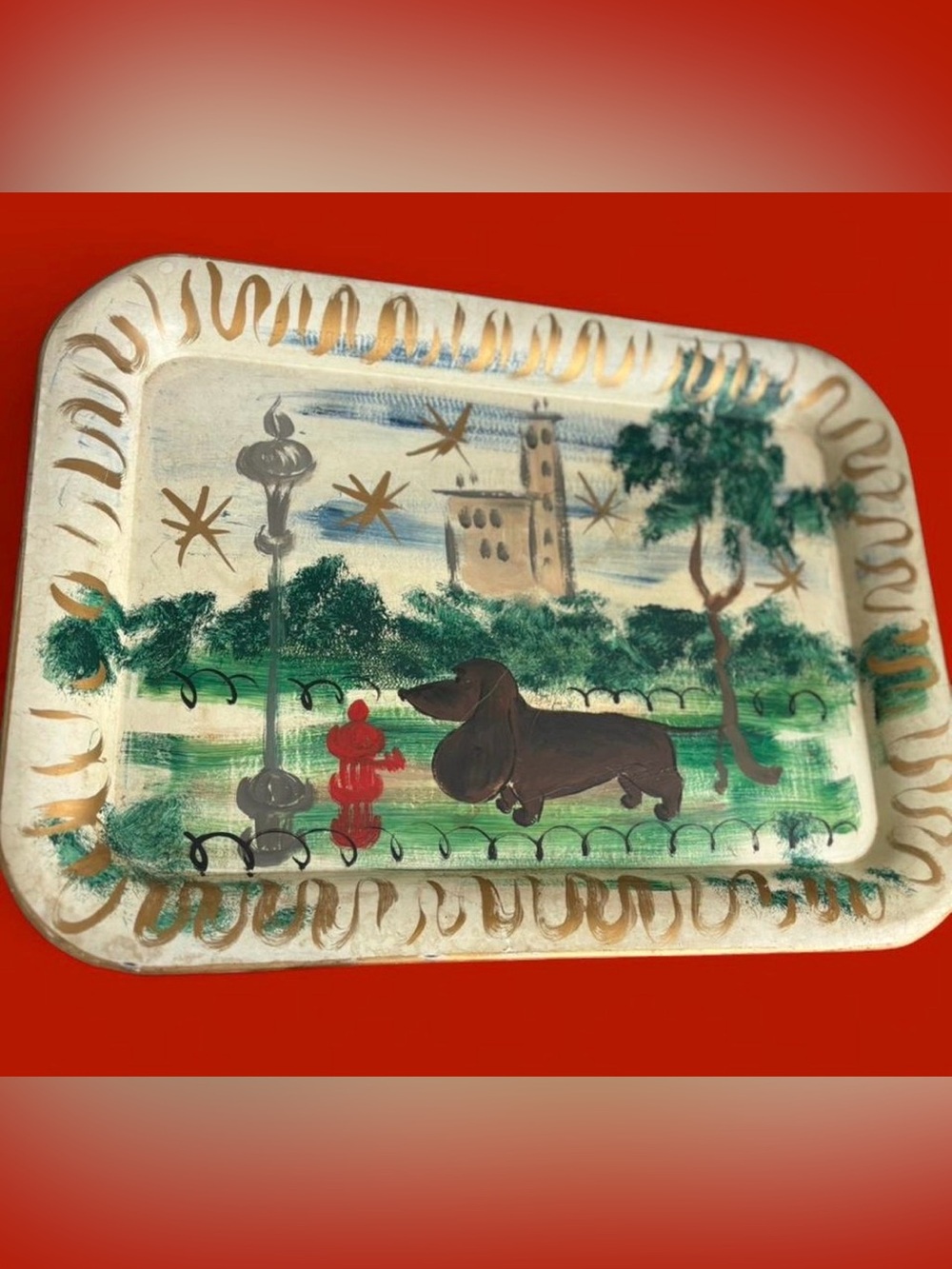 Rare piece of hand painted art from the women’s industrial exchange